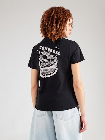 CONVERSE - Camiseta en negro: frente