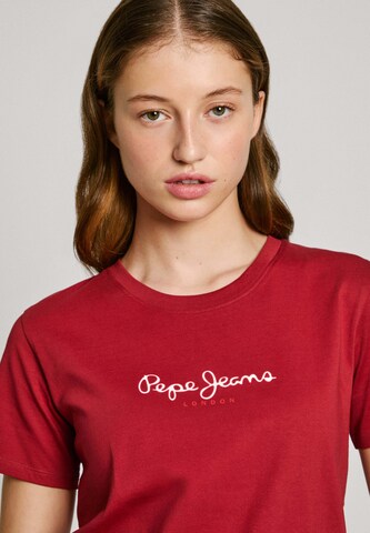 Maglietta 'FIORE' di Pepe Jeans in rosso