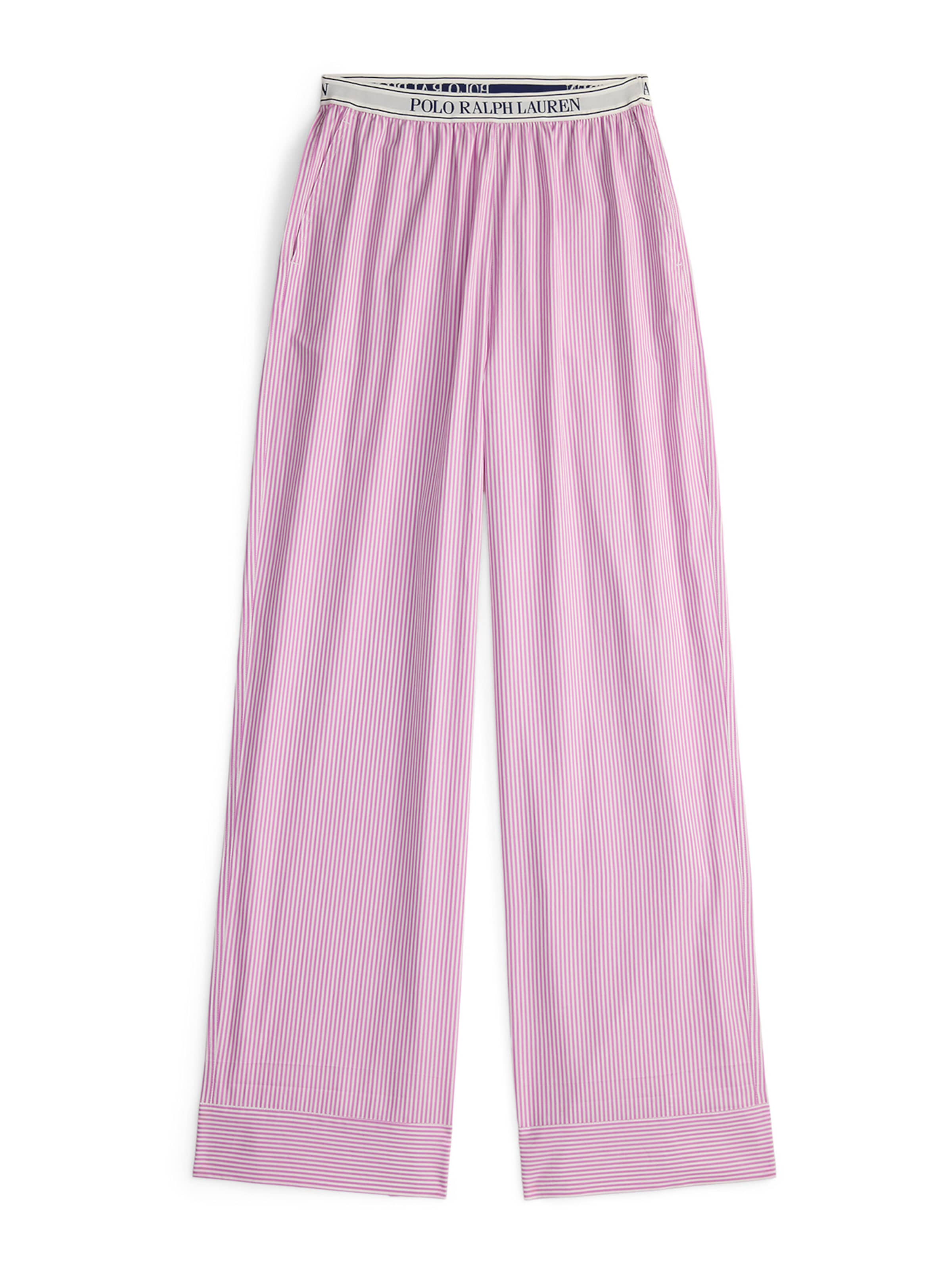 Pantalon de pyjama ' Shirting Stripes ' Polo Ralph Lauren en rose : devant