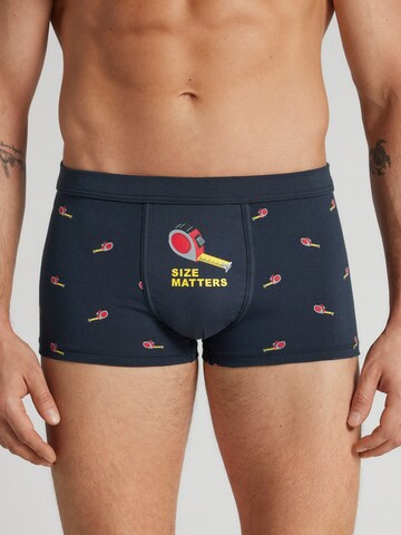 IUMAN Intimissimi Uomo Boxer shorts 'Size Matters Print Valentine' in Blue: front