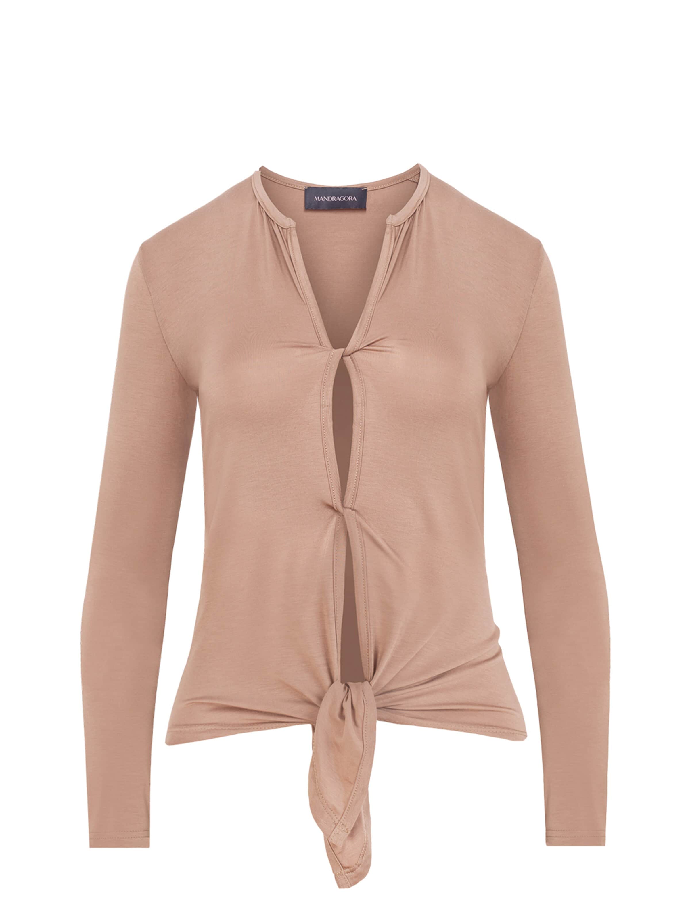 Camicia da donna 'Parfo' di mandragora in marrone: frontale