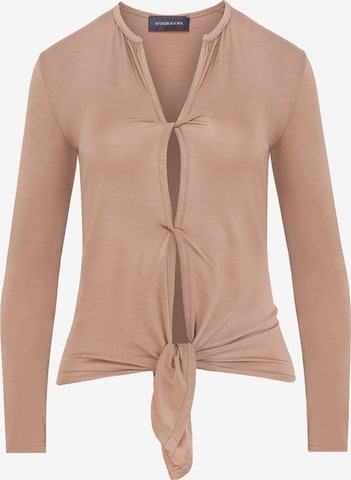 Camicia da donna 'Parfo' di mandragora in marrone: frontale