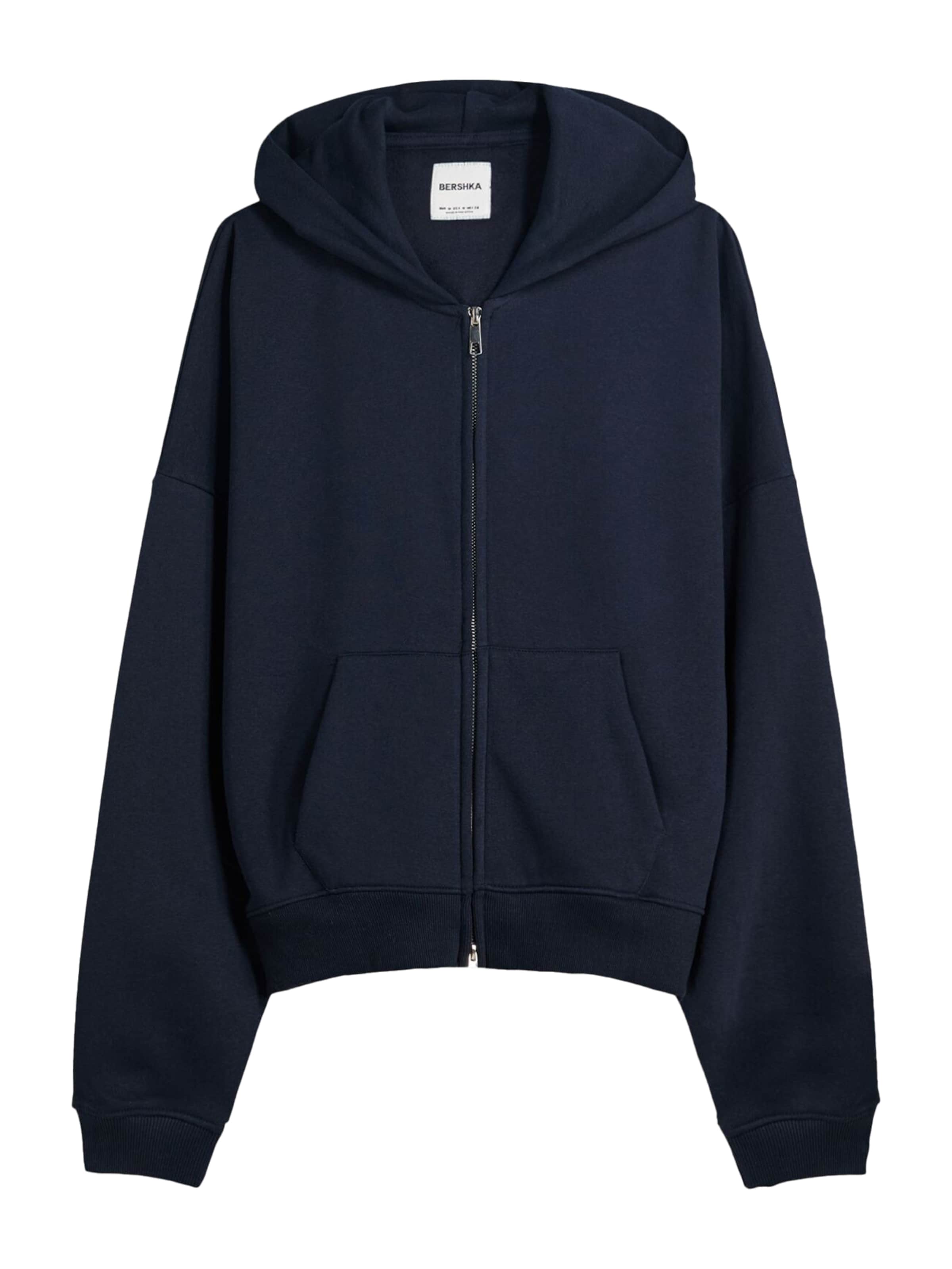 Bershka Sweat jacket in Blue: front