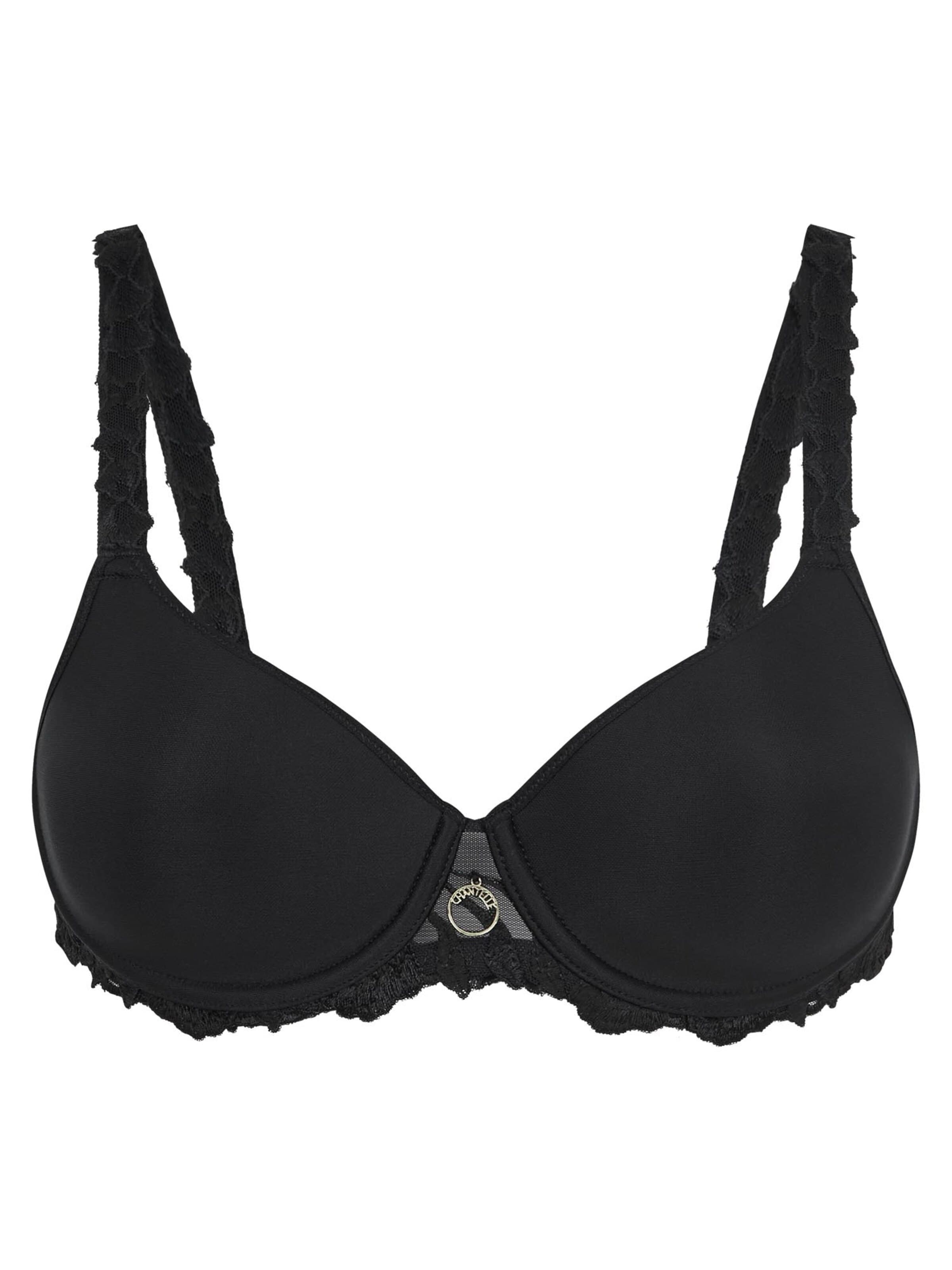 Chantelle T-shirt BH 'Majestic' in Zwart: voorkant
