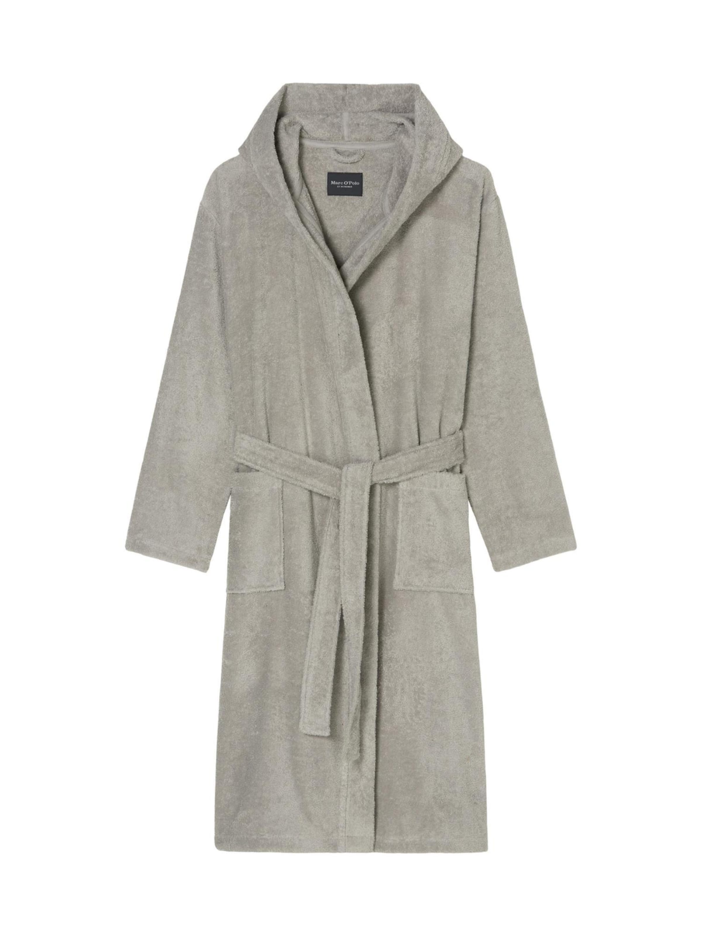 Marc O'Polo Long Bathrobe in Grey: front