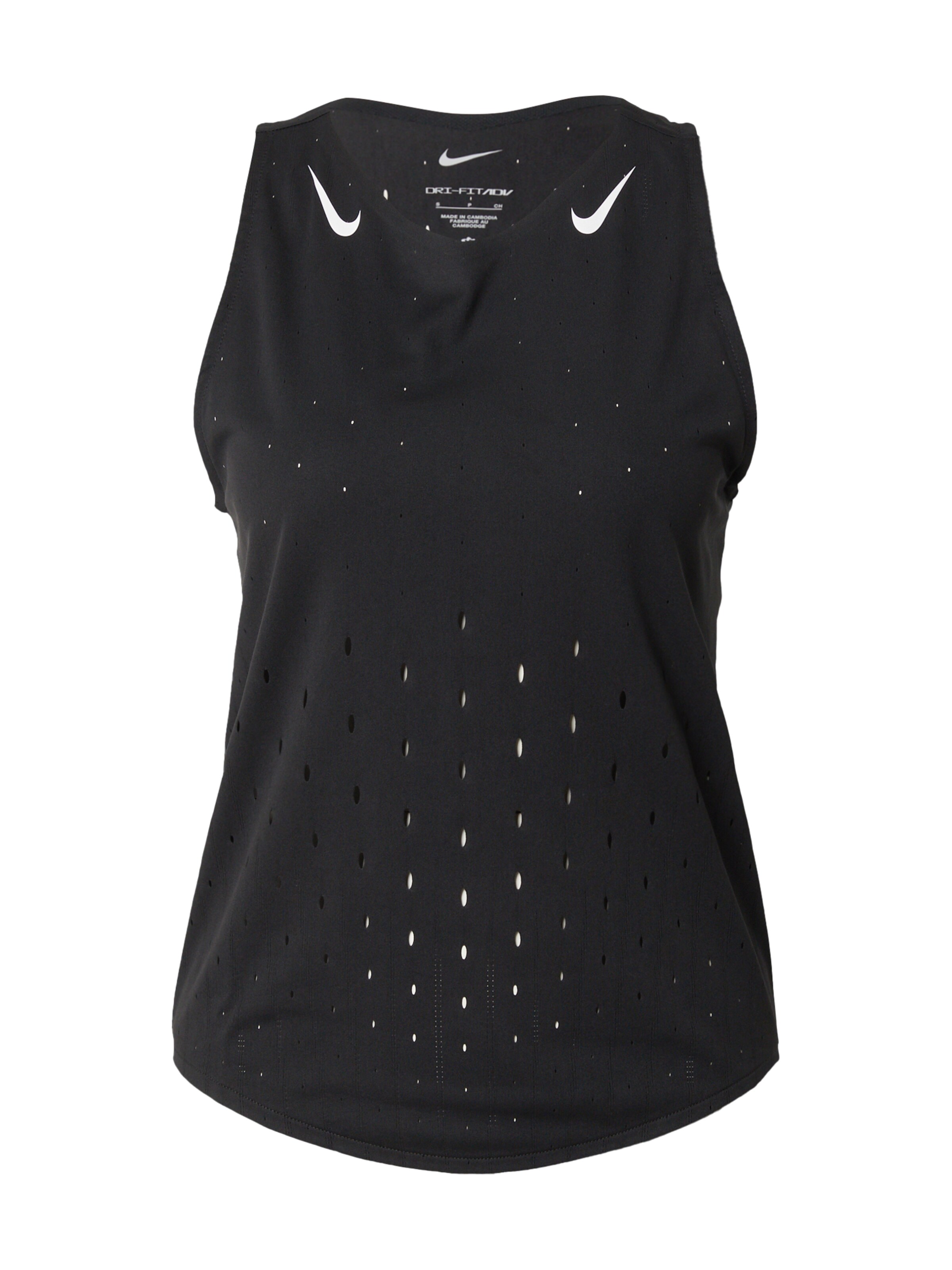 NIKE Sports Top 'AeroSwift' in Black / White, Item view