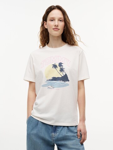 Tommy Jeans T-Shirt 'Novelty' in Weiß: Vorderseite