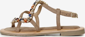 Sandalo con cinturino di CAFè NOIR in marrone: frontale