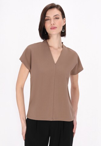 Camicia da donna 'Classic Look' di usha BLACK LABEL in beige: frontale