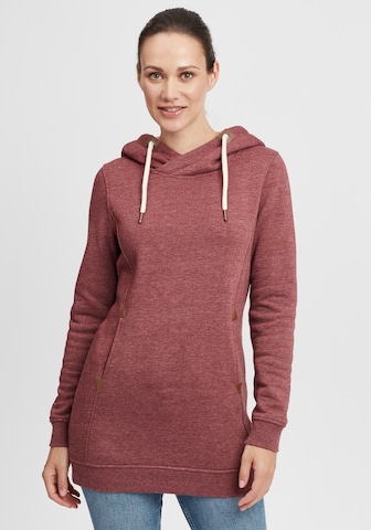 Oxmo Sweatshirt 'Vicky Pile Hood Long' in Rood: voorkant