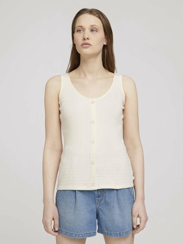 TOM TAILOR DENIM Top in White: front