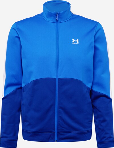 UNDER ARMOUR سترة تعرق رياضية بـ أزرق / أزرق غامق / أبيض, عرض المنتج