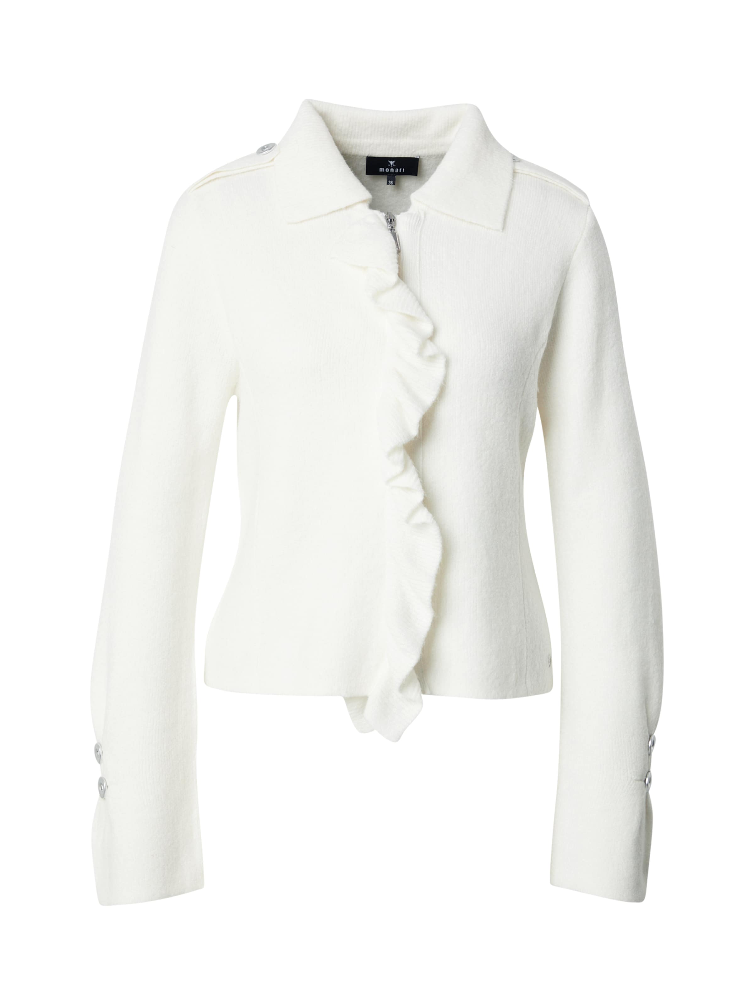 monari Gebreid vest in Wit: voorkant