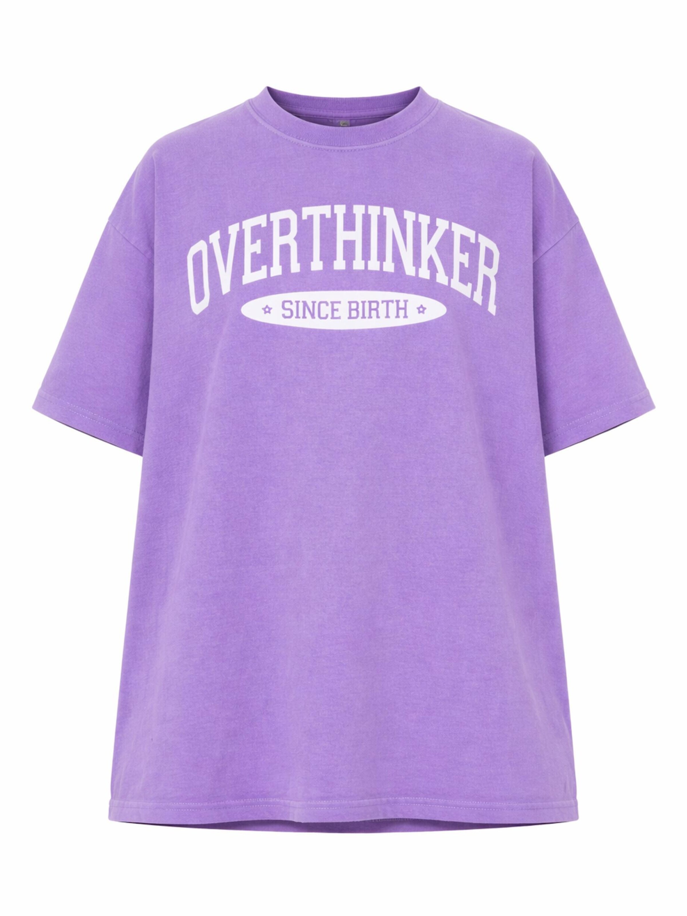 Worldclassca Oversized Shirt 'Overthinker' in Purple: front