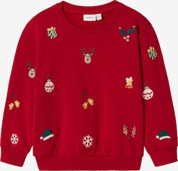 NAME IT - Sudadera 'NKNKringle' en rojo: frente