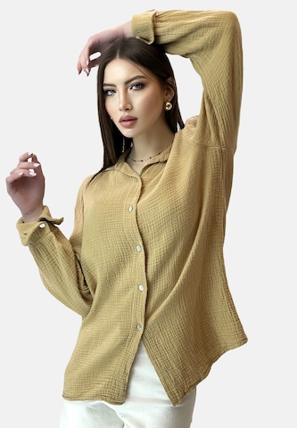 Elara Blouse in Beige: front