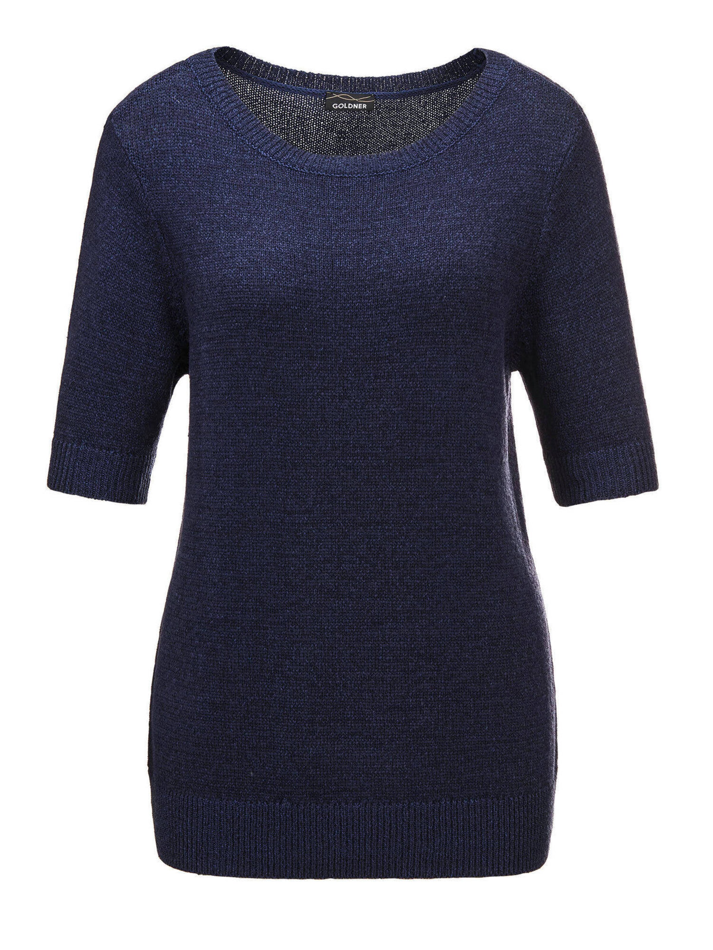 Goldner Pullover in Blau: Vorderseite