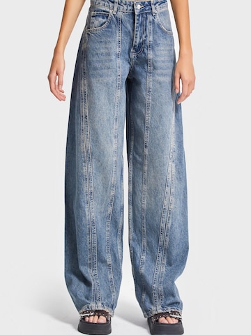 IT'S BASIC Regular Jeans 'Straight Mid Rise Jeans' in Blauw