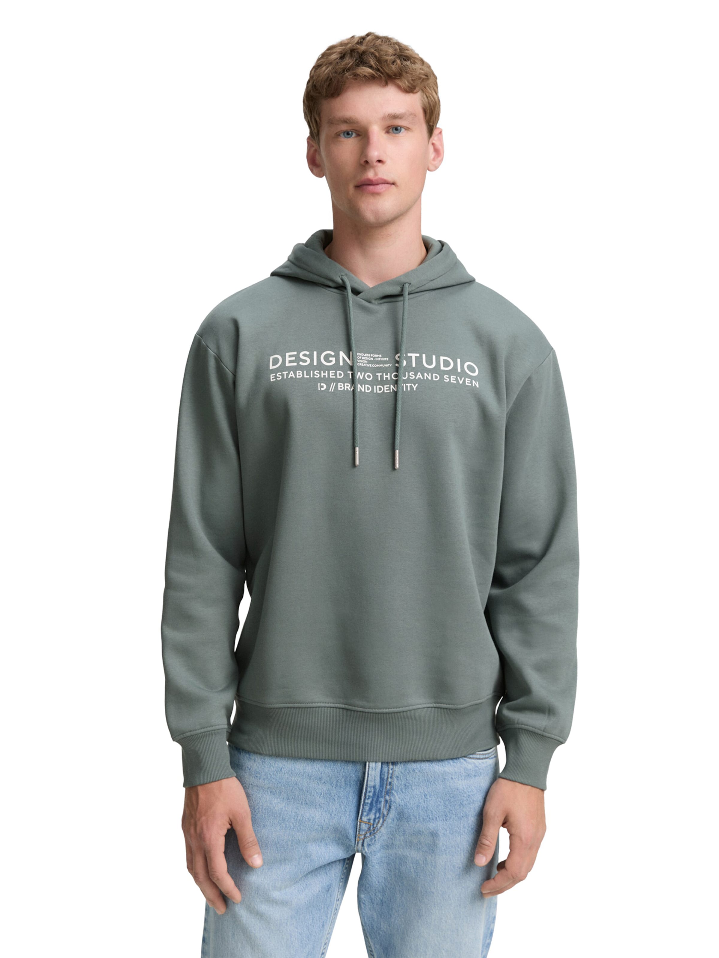 TOM TAILOR DENIM Sweatshirt in Green: front