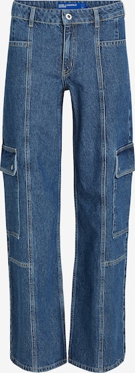 Pantaloni eleganți KARL LAGERFELD JEANS pe albastru, Vizualizare produs