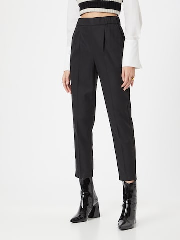 Sisley Regular Trousers with creases in Black: front