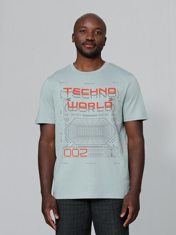 Watapparel T-Shirt 'Technoworld' in Grün: Vorderseite