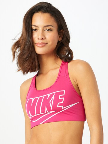 NIKE - Soutien Bustier Soutien de desporto 'SWOOSH FUTURA' em rosa: frente