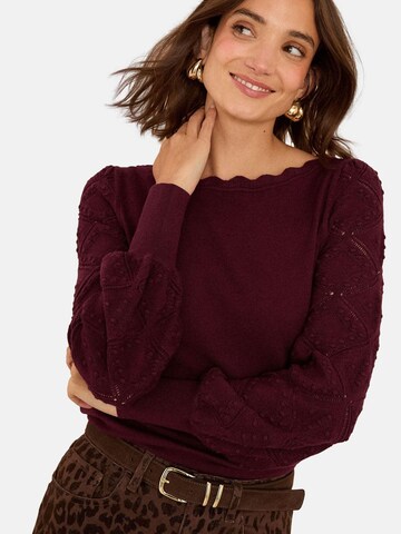 love & roses Pullover in Lila: Vorderseite