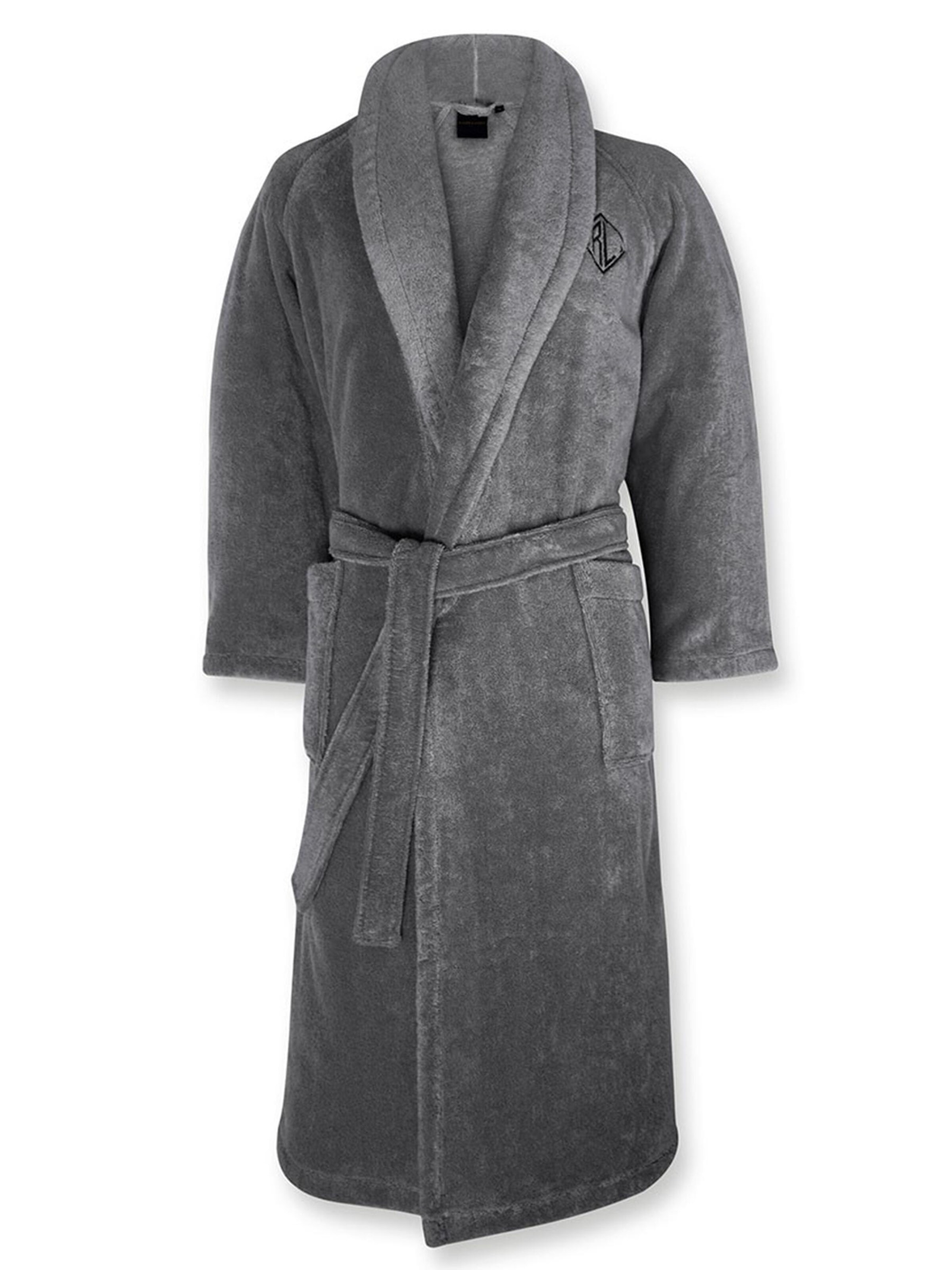 Ralph Lauren Home Long Bathrobe 'LANGDON' in Grey: front