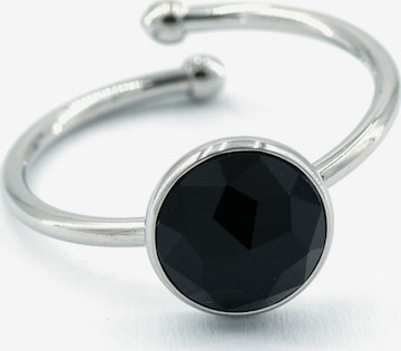 Sergio Engel Ring 'Beach Ring 01 Edelstahlring mit Naturstein-Cabouchon' in Schwarz: Vorderseite