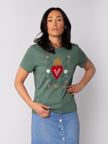 T-shirt 'Love and flex' Watapparel en vert : devant