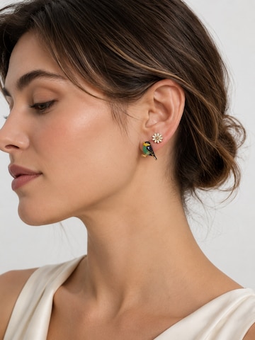 Boucles d'oreilles 'Bird and Flower' RteRme en or