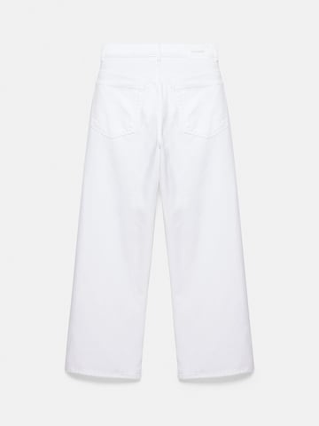 Pull&Bear Barrel Plisované rifle - Biela