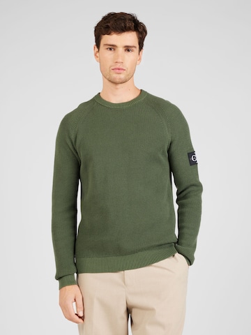 Pull-over Calvin Klein Jeans en vert : devant