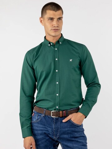 Williot Slim fit Srajca 'Thiago' | zelena barva