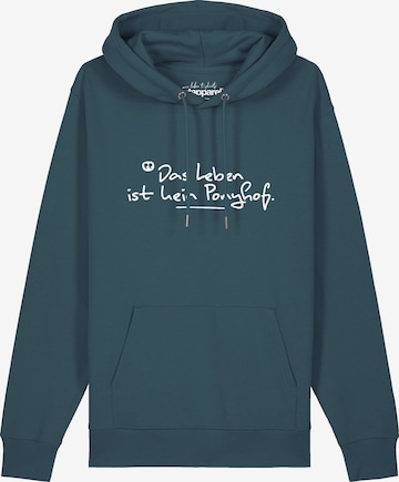 Sweat-shirt 'Das Leben Ist Kein Ponyhof' Watapparel en bleu : devant