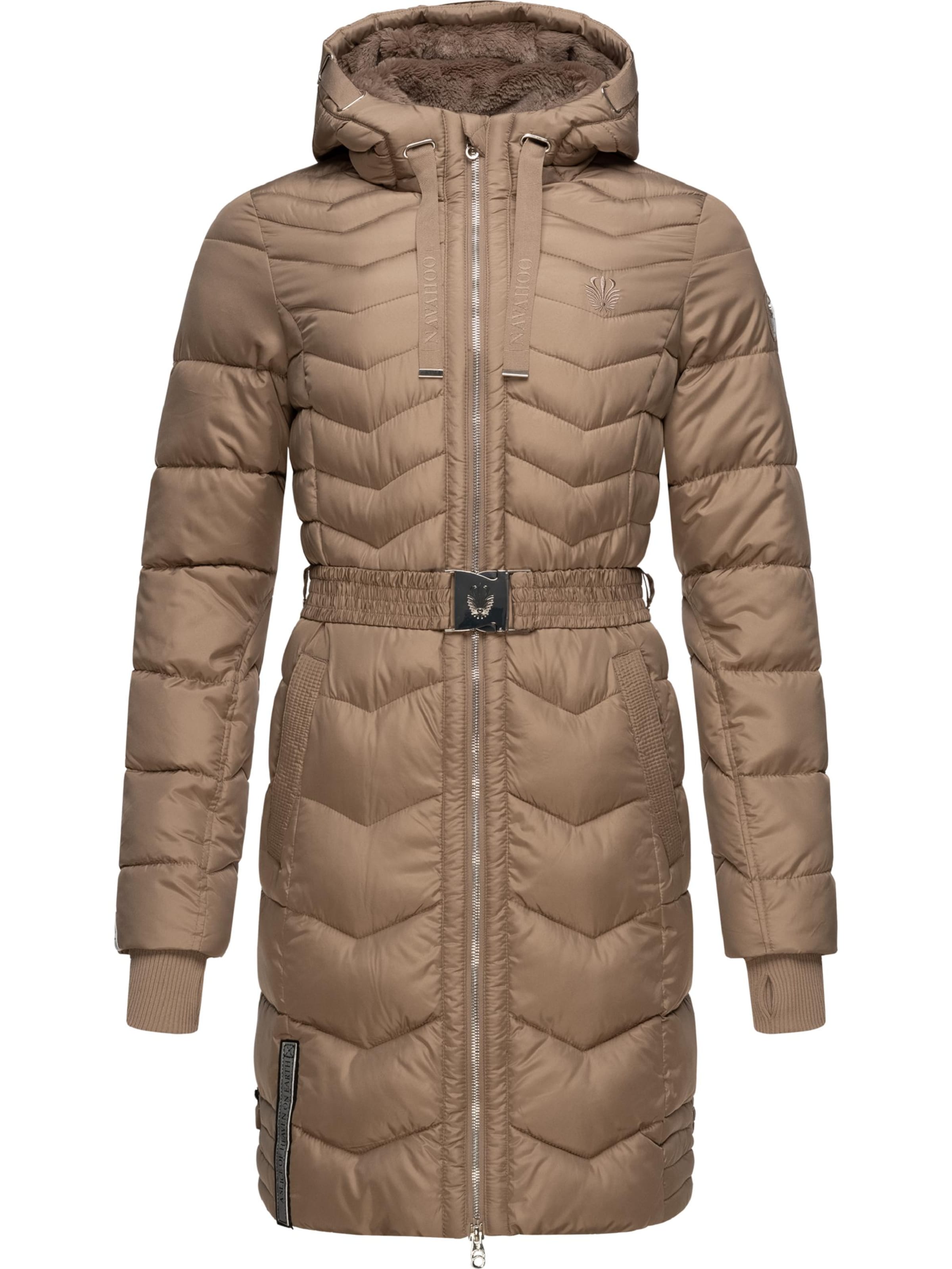 NAVAHOO Χειμερινό παλτό 'Alpenveilchen' σε καφέ: μπροστά