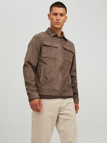 JACK & JONES Between-Season Jacket 'Rocky Payton' in Brown: front