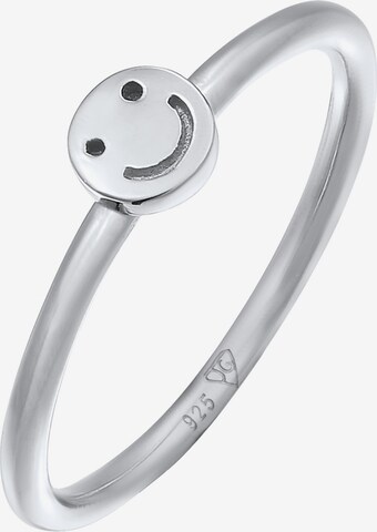 ELLI Ring 'Smiley' in Silver: front