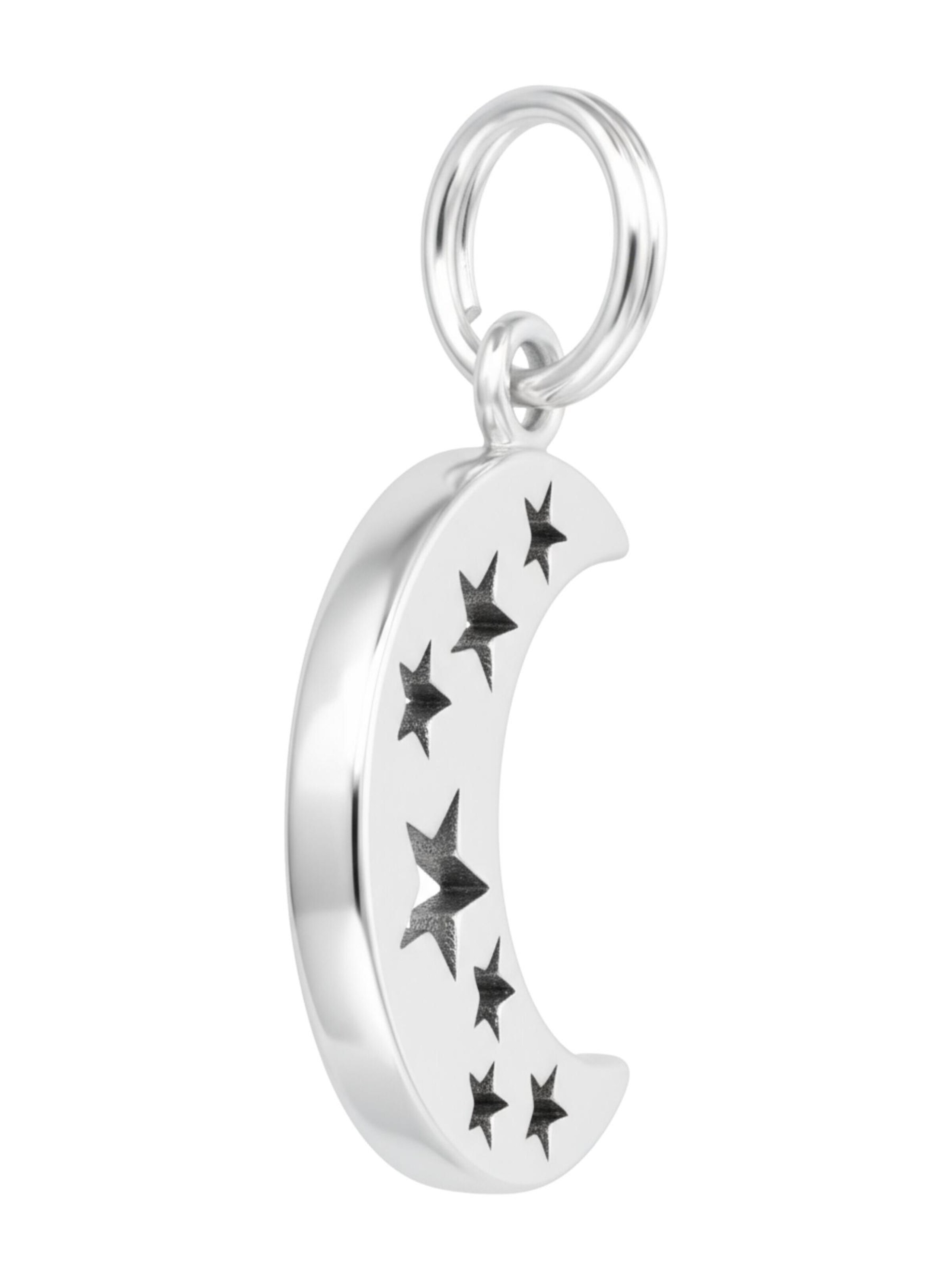 Pendentif 'Silberner Halbmond- und Sterne-Charm mit Spaltring' Maxte en argent