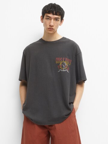T-Shirt Pull&Bear en noir : devant