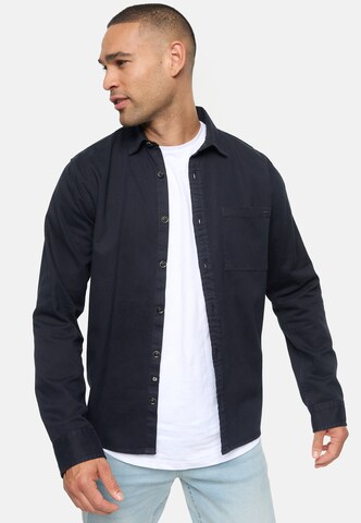 INDICODE JEANS Regular fit Overhemd ' Broidy ' in Blauw: voorkant