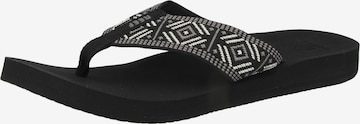 REEF T-Bar Sandals 'Spring Woven' in Black: front