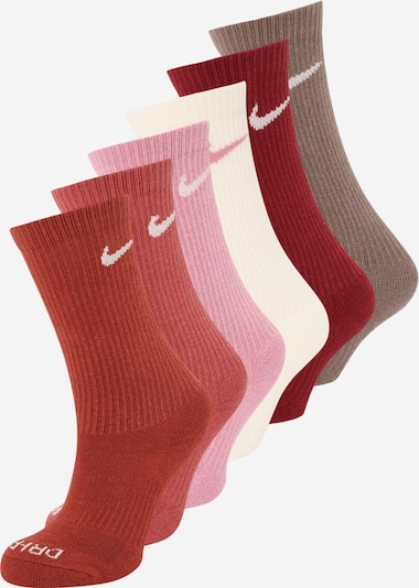 NIKE Sportske čarape 'Everyday Plus' u bež / svijetlobež / hrđavo smeđa / roza / bijela, Pregled proizvoda