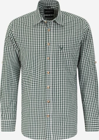 Krüger Buam Traditional Button Up Shirt in Green: front