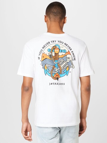 Tricou 'LIMIT' de la JACK & JONES pe alb