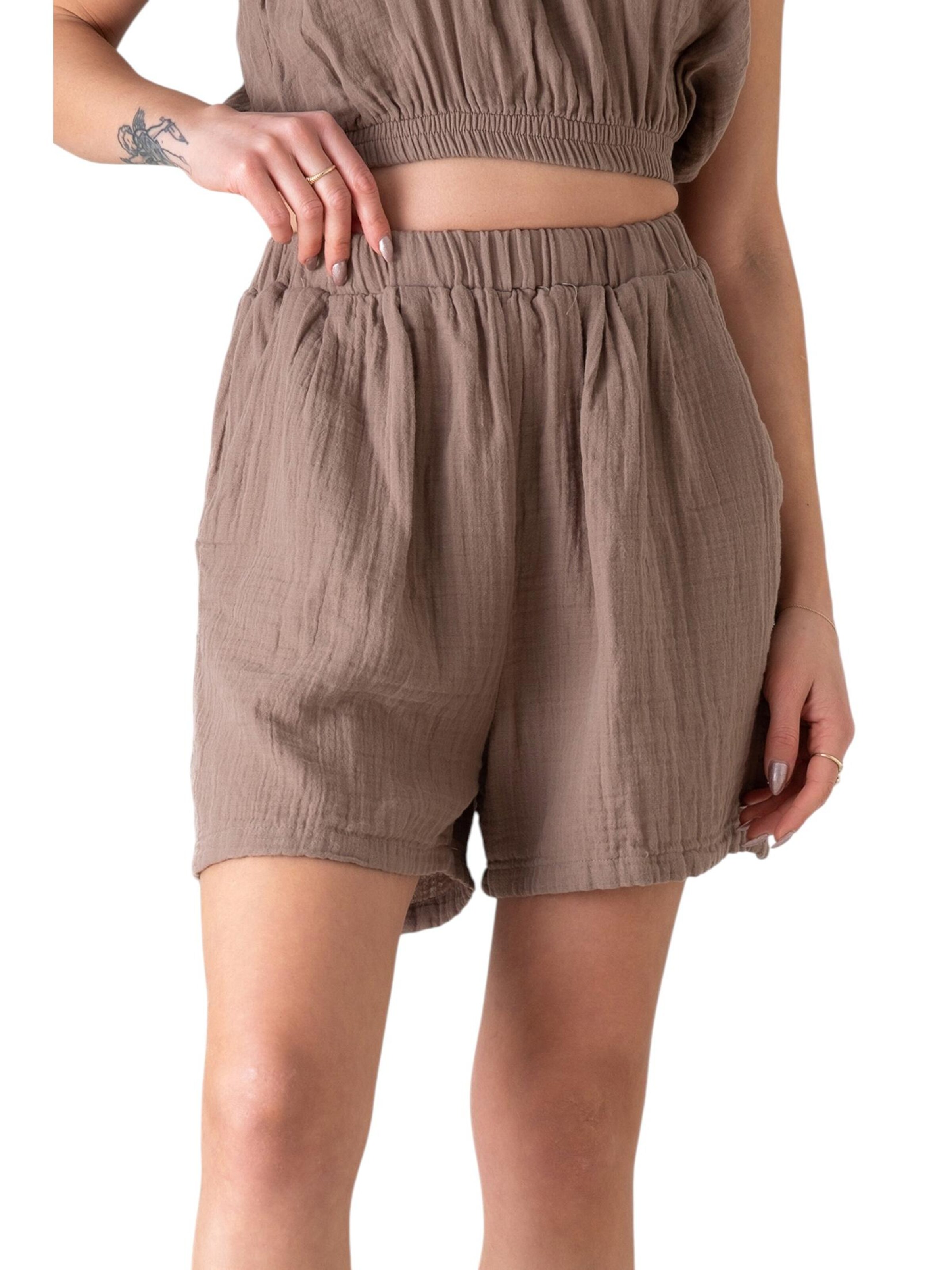 WENOR Wide Leg Hose 'NOOR'‌ in Beige