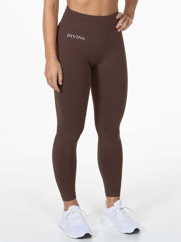 Divina Skinny Sporthose 'Prime' in Braun