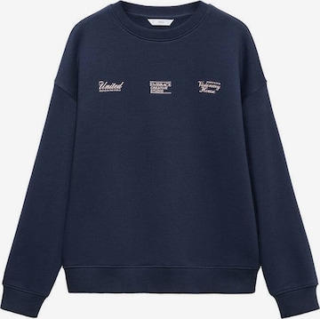 MANGO TEENSweater majica 'United' - plava boja: prednji dio