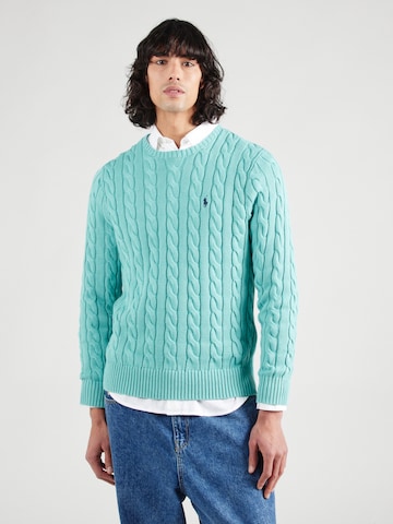 Polo Ralph Lauren Regular fit Пуловер 'DRIVER' в зелено: отпред